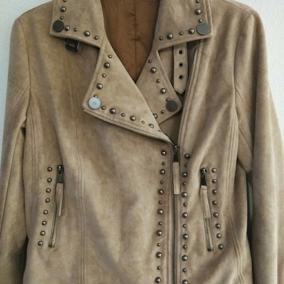 Miss Me Studded Faux Suede Moto Jacket - Picture 7 of 8